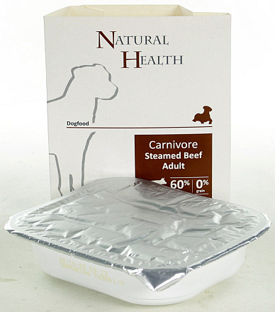 Natural Health Dog hondenvoer Steamed Carnivore Beef 395 gr