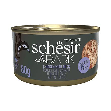 Schesir Kattenvoer After Dark Kip & Eend Bouillon 80 gr