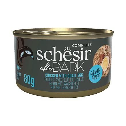 Schesir Kattenvoer After Dark Kip & Kwartelei Bouillon 80 gr